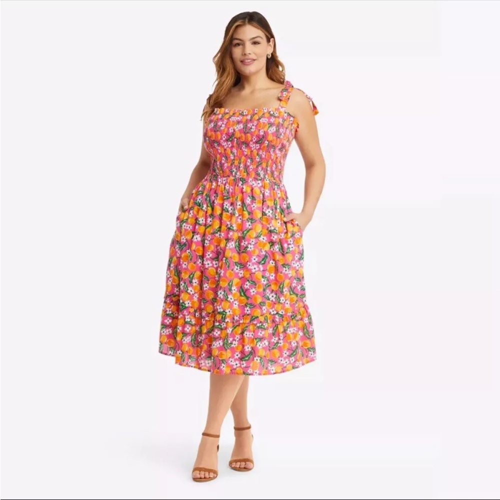 Draper James Floral Orange Dress